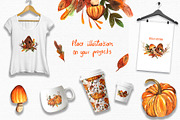 Watercolor Autumn Collection, an Illustration by TanataDesign (Thumbnail 5 of 7)