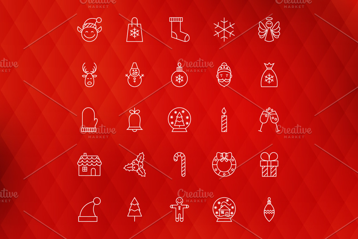 Christmas Line Art Icons, an Outline Icon by Anna_leni (Photo 3 of 5)