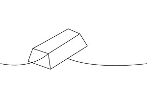 Gold bar one line continuous drawing, an Object Illustration by GraphiShop
