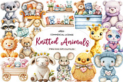 Vintage Knitted Plush Baby Animals, an Illustration by CreationArt (Thumbnail 1 of 9)