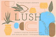 Lush modern tropical illustration, a Decorative Illustration by Dawnside Graphic (Thumbnail 1 of 11)