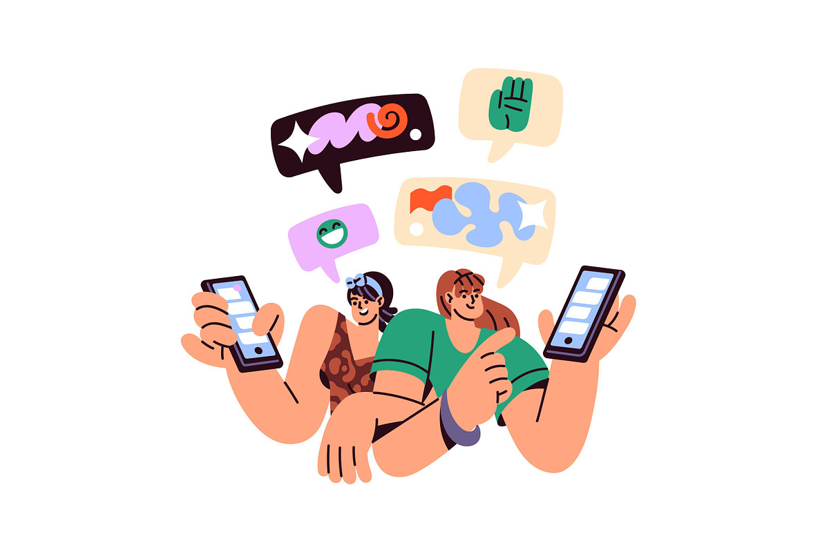 Social networks, media concepts set, a Technology Illustration by PaperTrident (Photo 6 of 17)