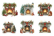 Christmas Fireplace Clipart, an Illustration by SinaCreation (Thumbnail 3 of 7)