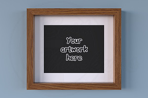 Horizontal wood frame mockup 10x8