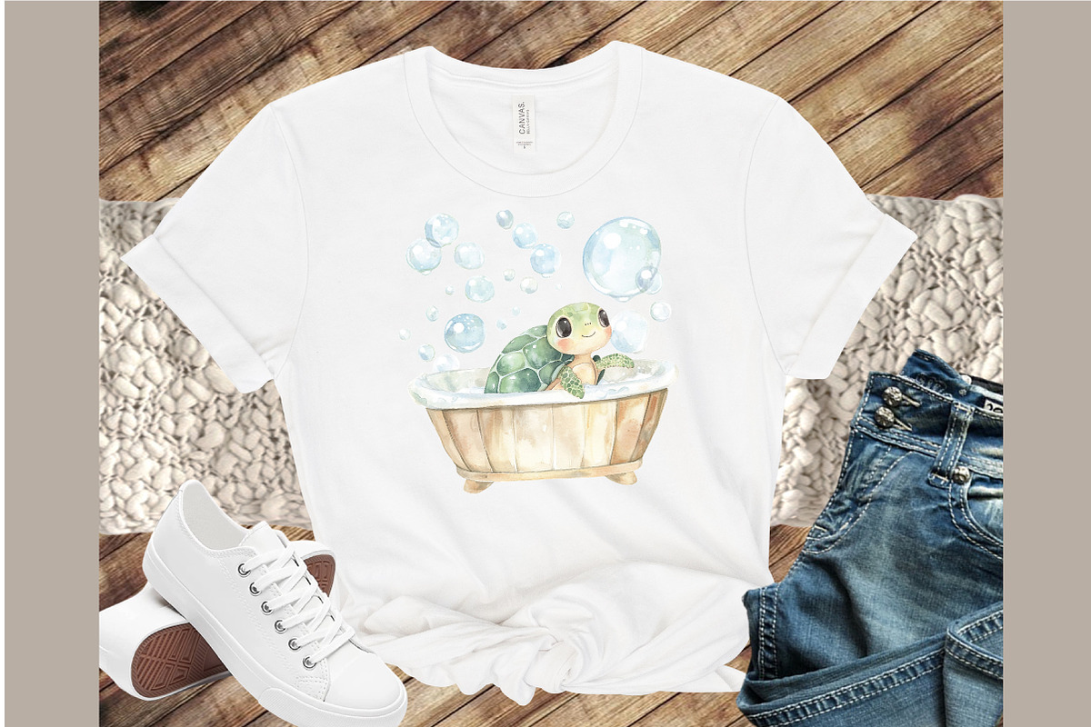 Bath Time Animals  Watercolor Clipar, an Illustration by Sublimation Artist (Photo 4 of 6)