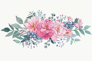 Watercolor Floral Bouquet Set, an Illustration by Creativeshirt (Thumbnail 6 of 11)