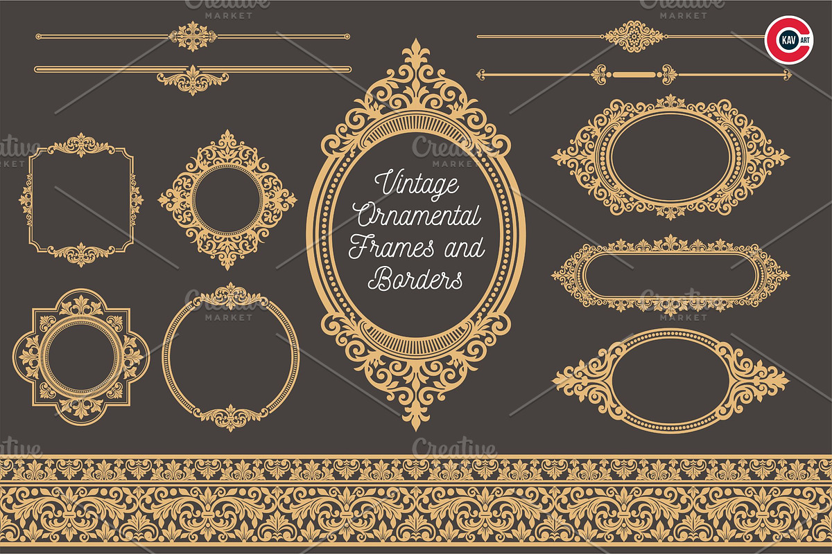 Vintage Victorian Ornamental Frames, a Decorative Illustration by C-Kav (Photo 1 of 3)