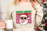 Merry Christmas Santa Bubblegum PNG, a Seasonal Illustration by CrexoraLab (Thumbnail 1 of 4)