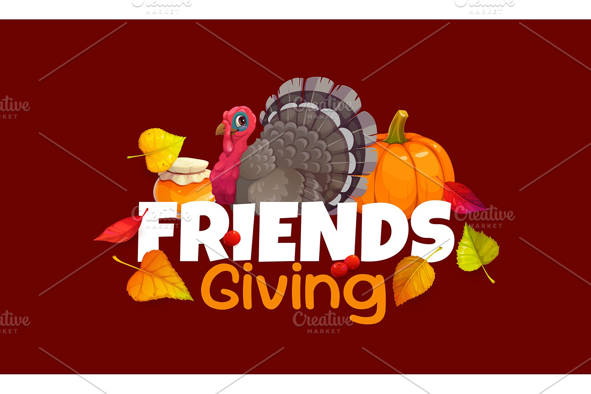 Friendsgiving banner, potluck, a Seasonal Illustration by Seavector Studio (Photo 2 of 3)