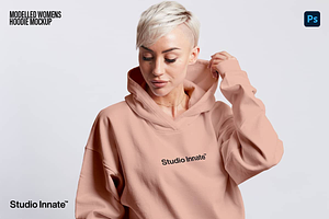 Modelled Womens Hoodie Mockup