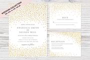 Gold Confetti Wedding Invitation Set, an Invitation Template by Pixejoo (Thumbnail 1 of 4)