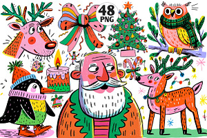 Hand-Drawn Christmas Clipart PNG, an Illustration by Dream Creation