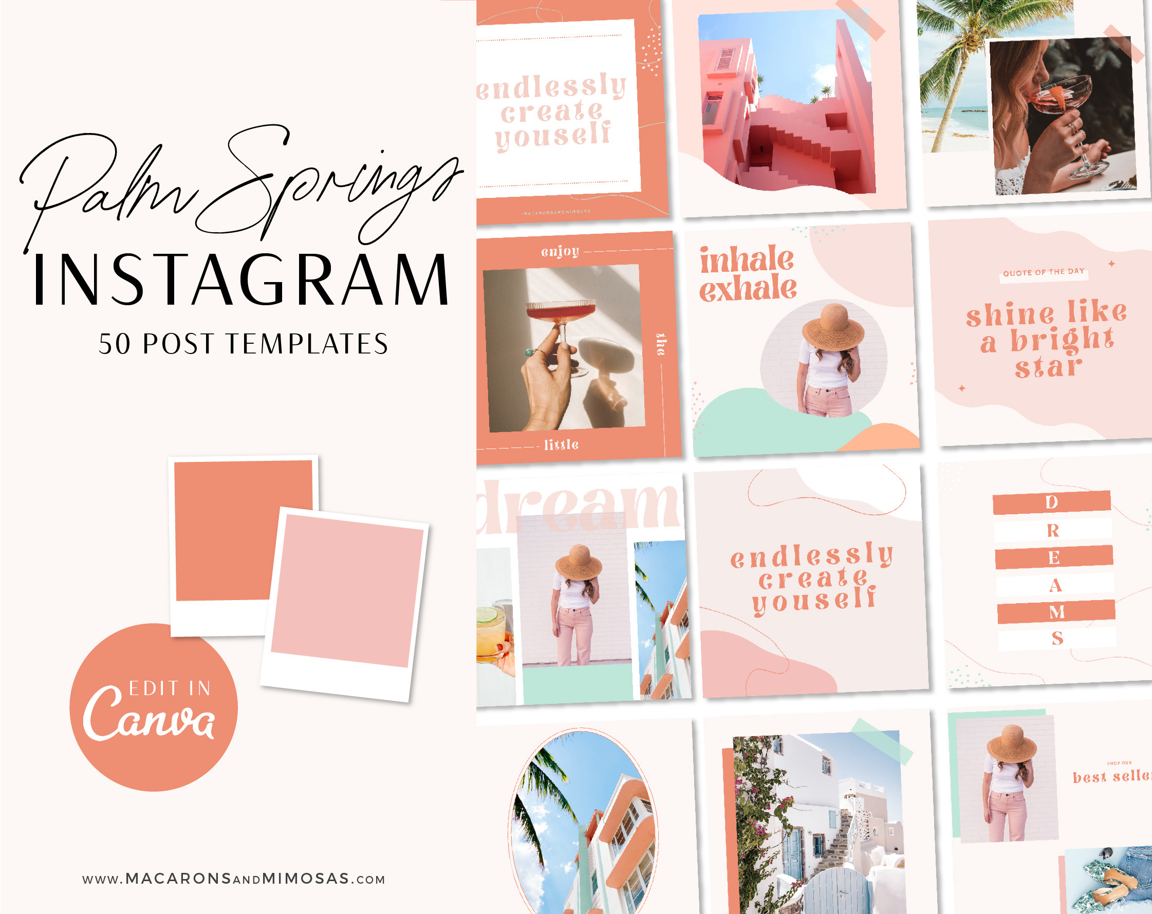 Instagram Templates Bright Boho, a Social Media Template by Macarons ...