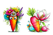 whimsical easter carrot and flower c, an Illustration by Designworld (Thumbnail 4 of 4)