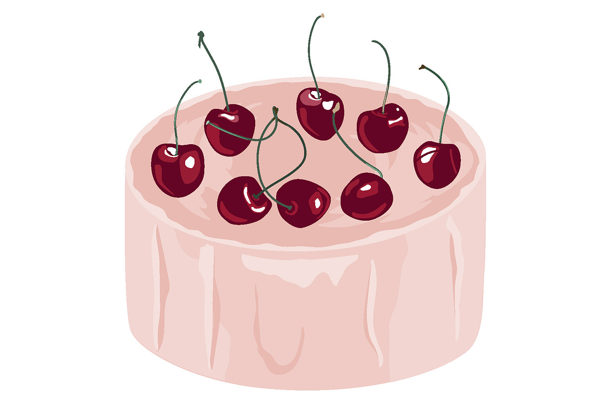 Cherry Bento Cake Illustration, an Object Graphic by Toltemara (Photo 3 of 3)