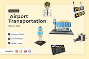 Airport Travel 3D Icon Collection, a Work Illustration by twinstd (Thumbnail 1 of 6)