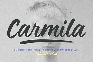 Carmila brush font, a Handwritten Font by cocodesign