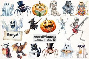 Funny Halloween Bundle, an Illustration by Pixels.Craft