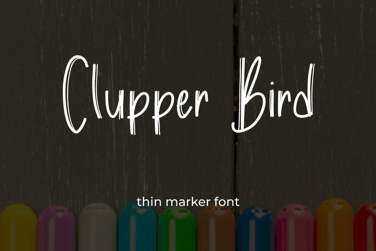 Clupper Bird - Thin Marker Font, a Handwritten Font by Mightyfire (Photo 1 of 4)