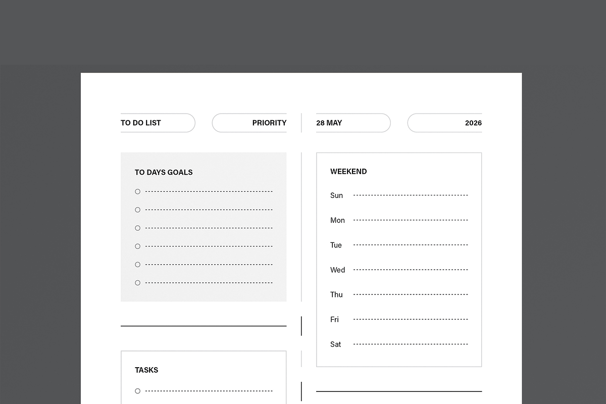Professional Daily Planner Worksheet, a Stationery Template by MightyDesign (Photo 4 of 8)