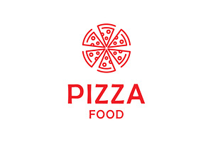 Pizza Slice Circular Line Logo, a Branding & Logo Template by ika trisiana