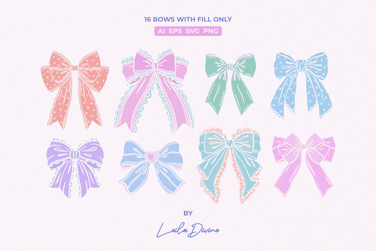 Charming Bows, Patterns & Templates, an Object Graphic by Leila Divine (Photo 11 of 20)
