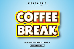 Coffee Break 3D Editable Text Effect