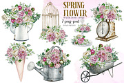 Rustic white peony bouquet clipart, an Object Illustration by yana.fefelova (Thumbnail 1 of 5)