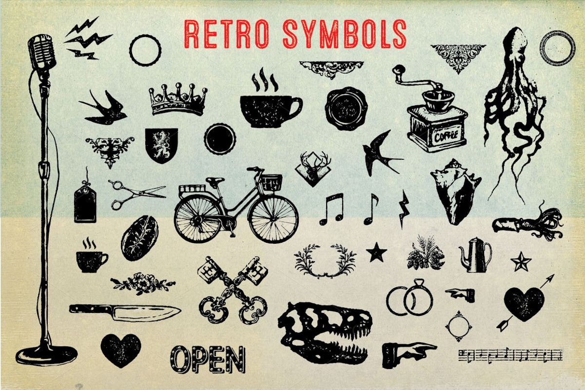 Massive Retro Symbols Bundle-90% Off preview 3