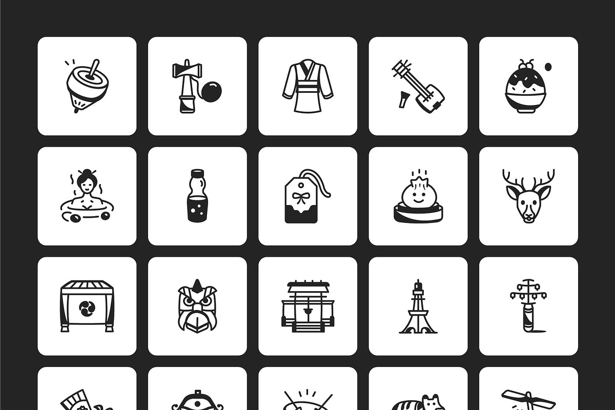 100 Japanese Doodles, an Outline Icon by Prosymbols (Photo 8 of 8)