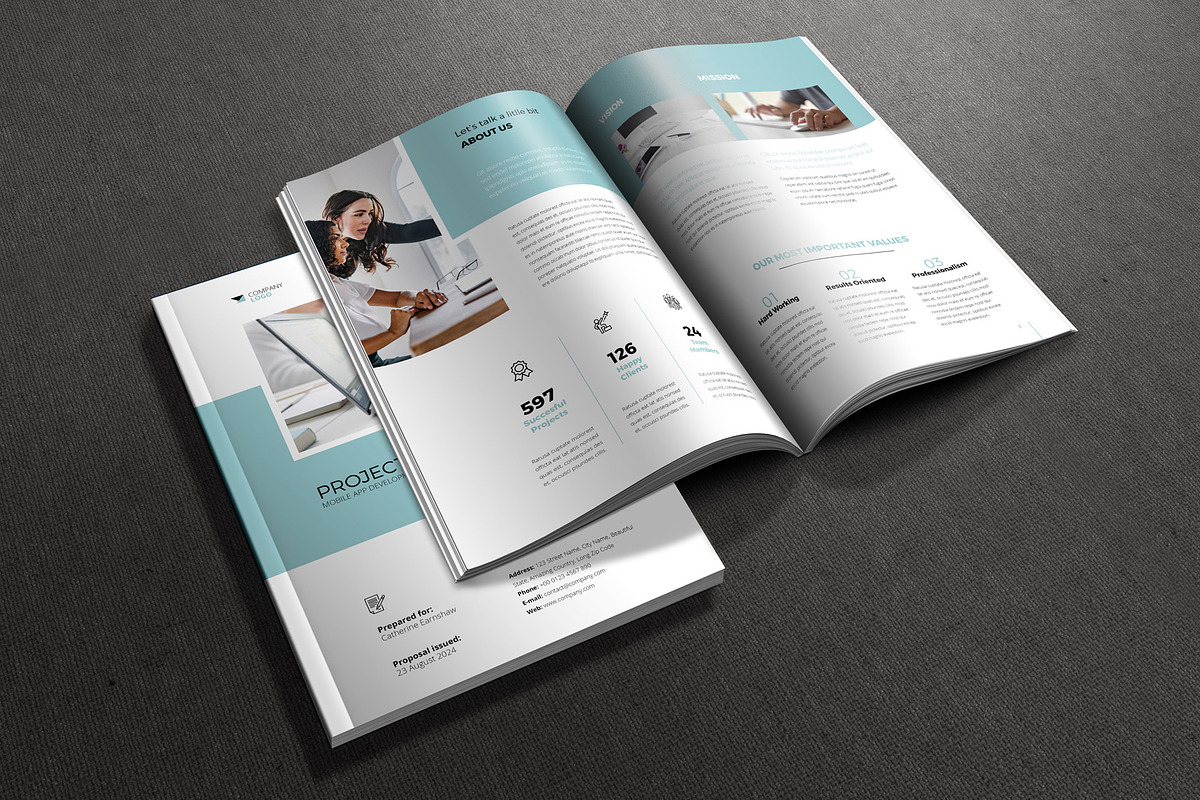 Canva Project Proposal Template, a Brochure Template by Sabin (Photo 5 of 7)