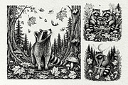 Woodland Raccoon SVG Graphics, an Animal Illustration by DENIDigitalArtSudio (Thumbnail 7 of 8)