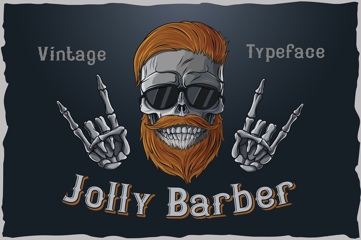 Jolly Barber. Vintage typeface, a Font by Fractal fonts & graphics (Photo 2 of 5)