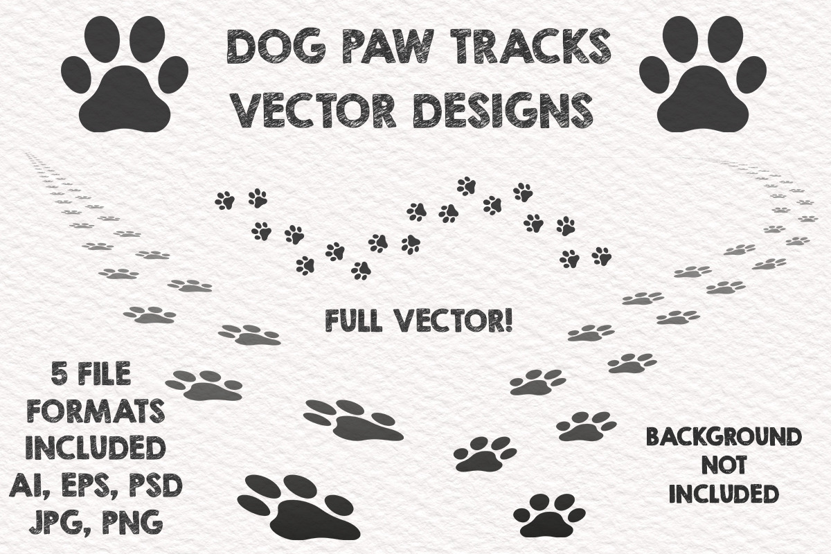 Dog Paw Vector Tracks Design, an Animal Illustration by Pingebat
