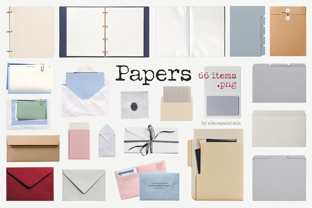 ARCHIVIST - trendy paper collage kit, an Object Graphic by alenaganzhela (Photo 3 of 9)