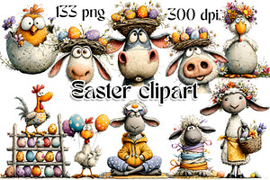 Spring animal easter Clipart, an Animal Illustration by ElenazlataArt