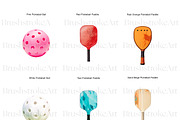 Pickleball Clipart, Pickleball PNG, a Sport Illustration by BrushstrokeArtGB (Thumbnail 2 of 9)