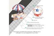 4th of July Watercolor Clipart, an Illustration by CharmClipart (Thumbnail 8 of 9)