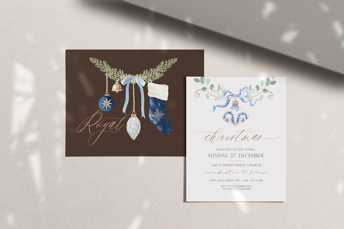 Watercolor Clipart - ROYAL CHRISTMAS, a Decorative Illustration by Beigetime (Photo 9 of 15)
