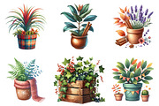 Positive Autumn Houseplant Clipart, an Illustration by Watercolor design (Thumbnail 2 of 4)
