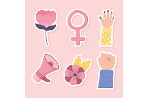 girl power icons, an Object Illustration by studiogstock