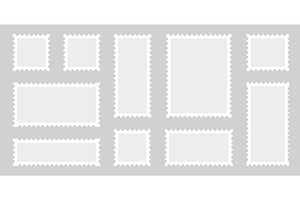 Postage Stamp Icon Set, an Object Illustration by Vector Creator