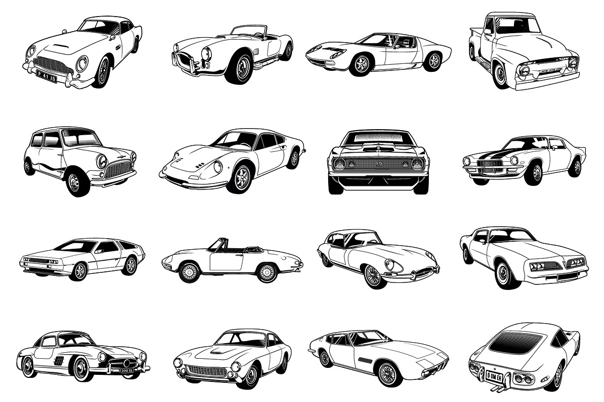 Classic Car Vector Pack vol 4, a Transportation Illustration by The BolzStudio (Photo 8 of 8)