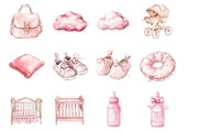 Blush Pink Ivory Baby Nursery Clipar, an Illustration by Design Market (Thumbnail 3 of 3)