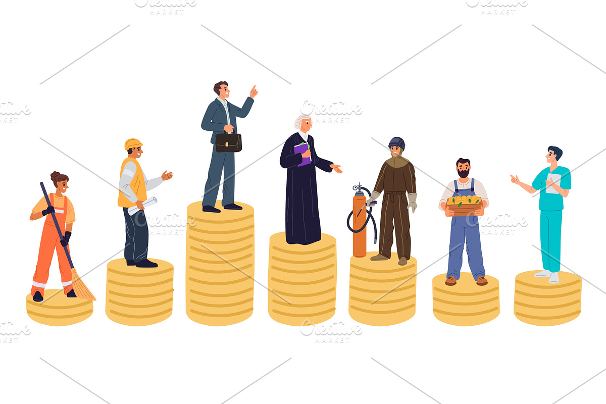 People with different income levels, a Person Illustration by Vectorbuum