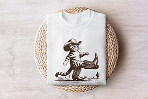 Funny Western Cowboy Cat Design