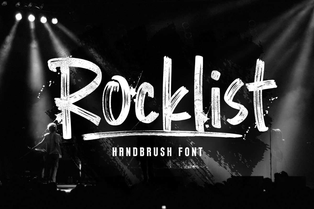 Rocklist Brush Font, a Font by Sronstudio (Photo 1 of 10)