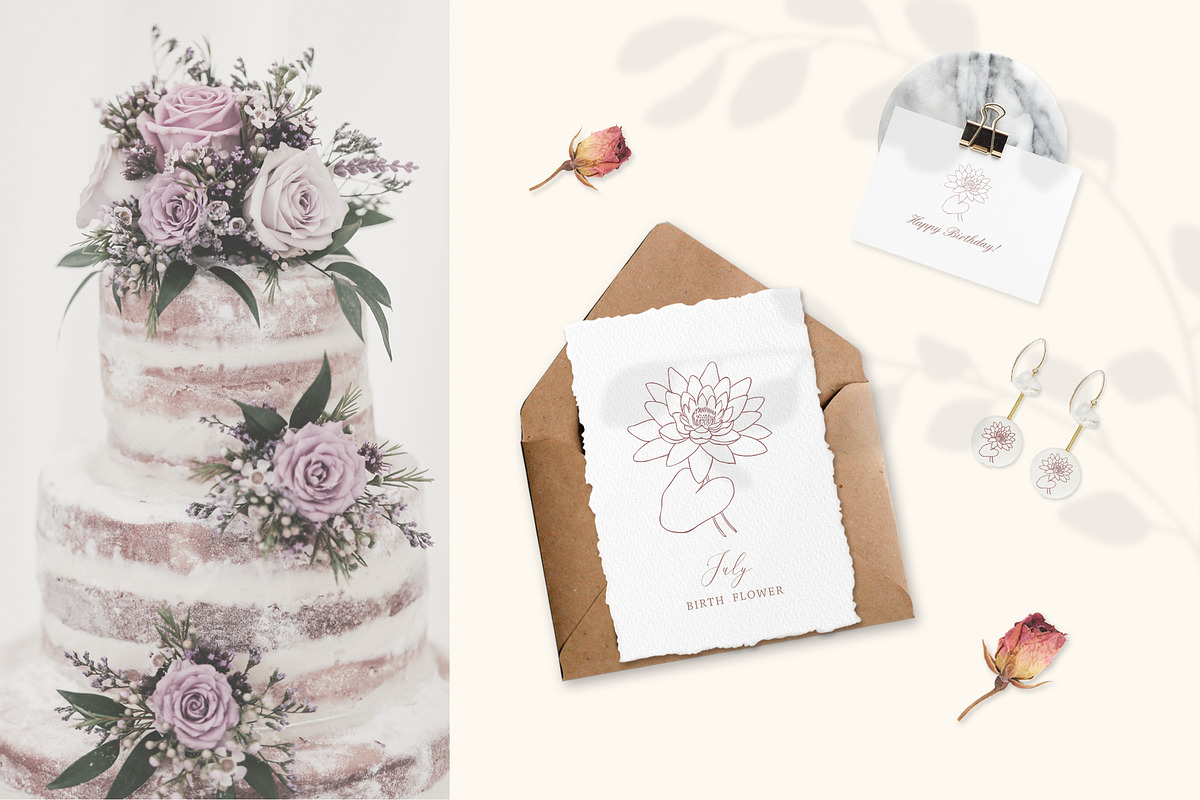 Birth-Flowers. Trendy Plants, Logos, a Seasonal Illustration by Designwork (Photo 19 of 21)