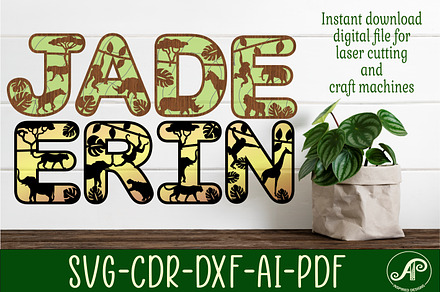 Wild animal alphabet set SVG bundle