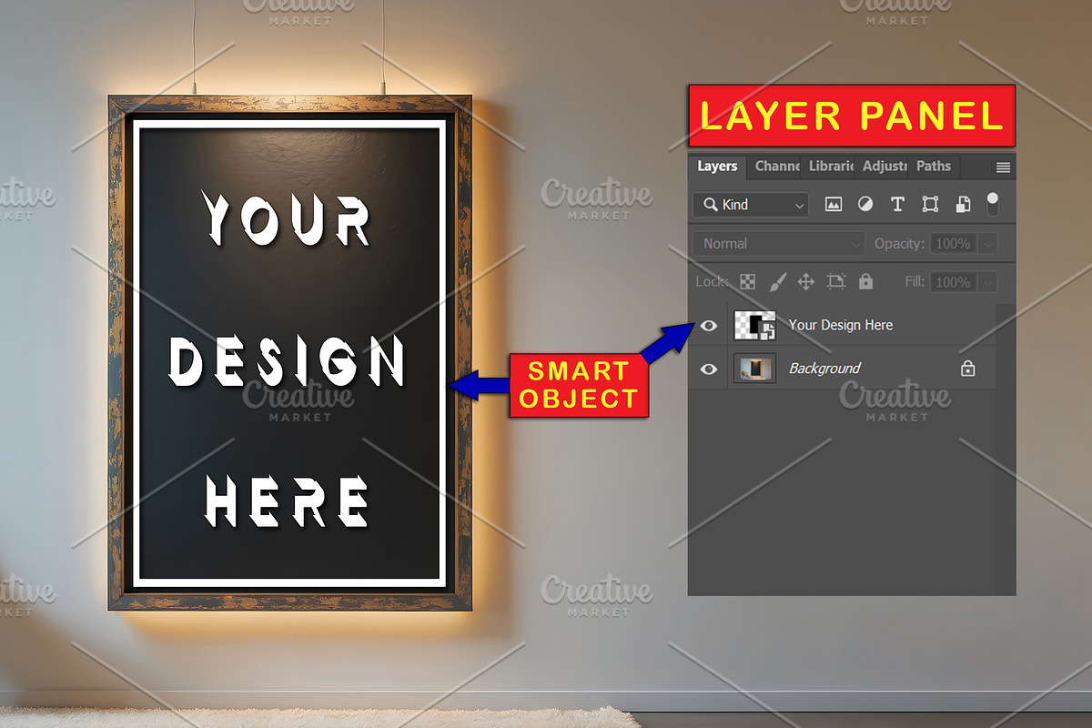 Chalkboard Frame Mockup, an Advertising Mockup by ForhadGFX (Photo 2 of 9)